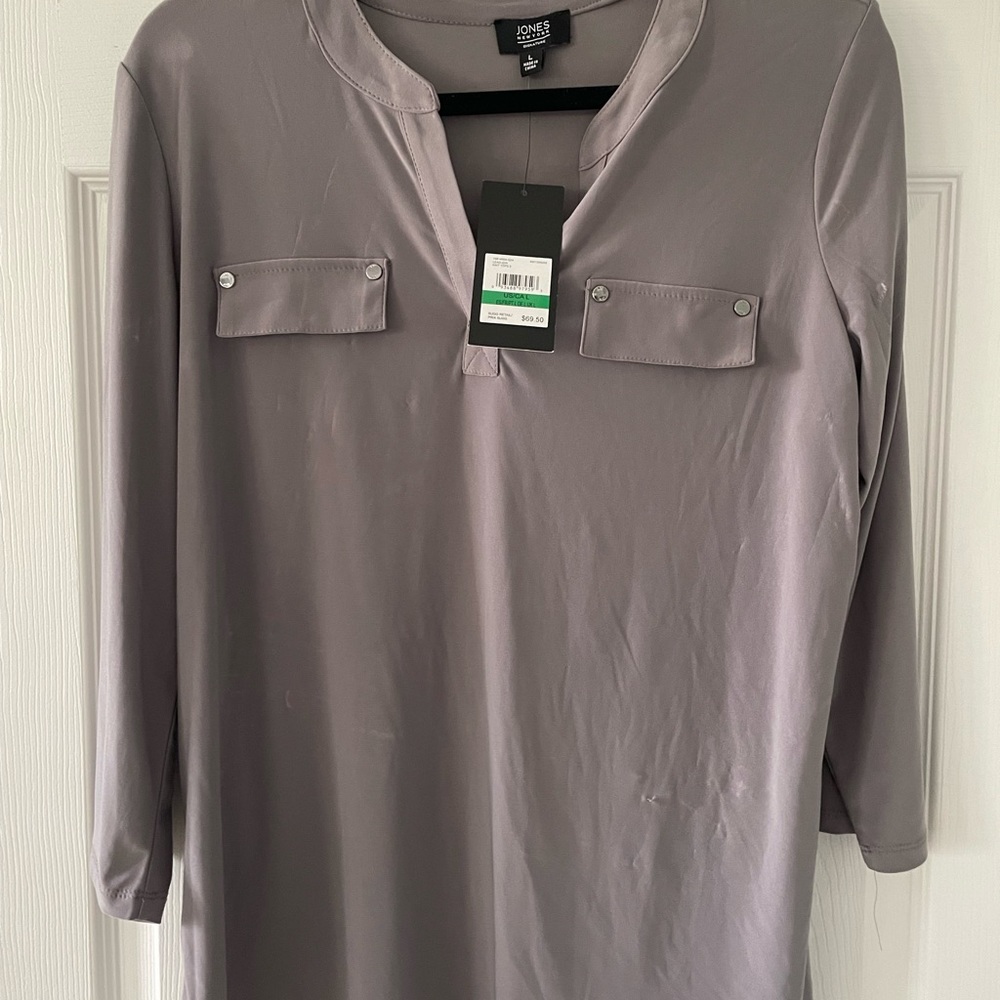 Gray flowy blouse